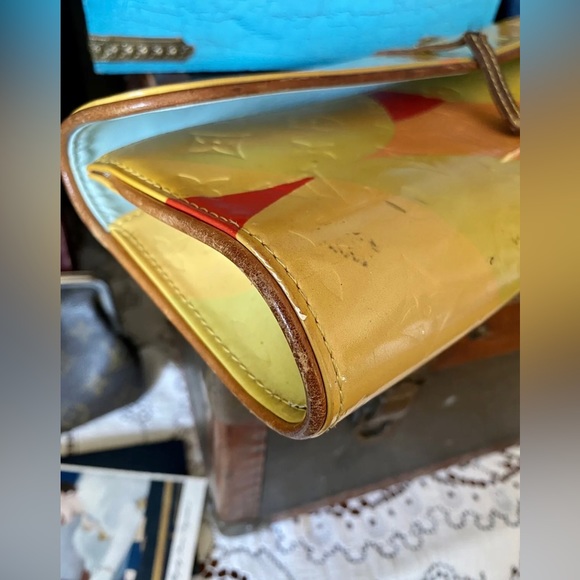 Rare Vintage LOUIS VUITTON 2000 Vernis Leather CLUTCH Handbag Designer Purse LV - Picture 7 of 13